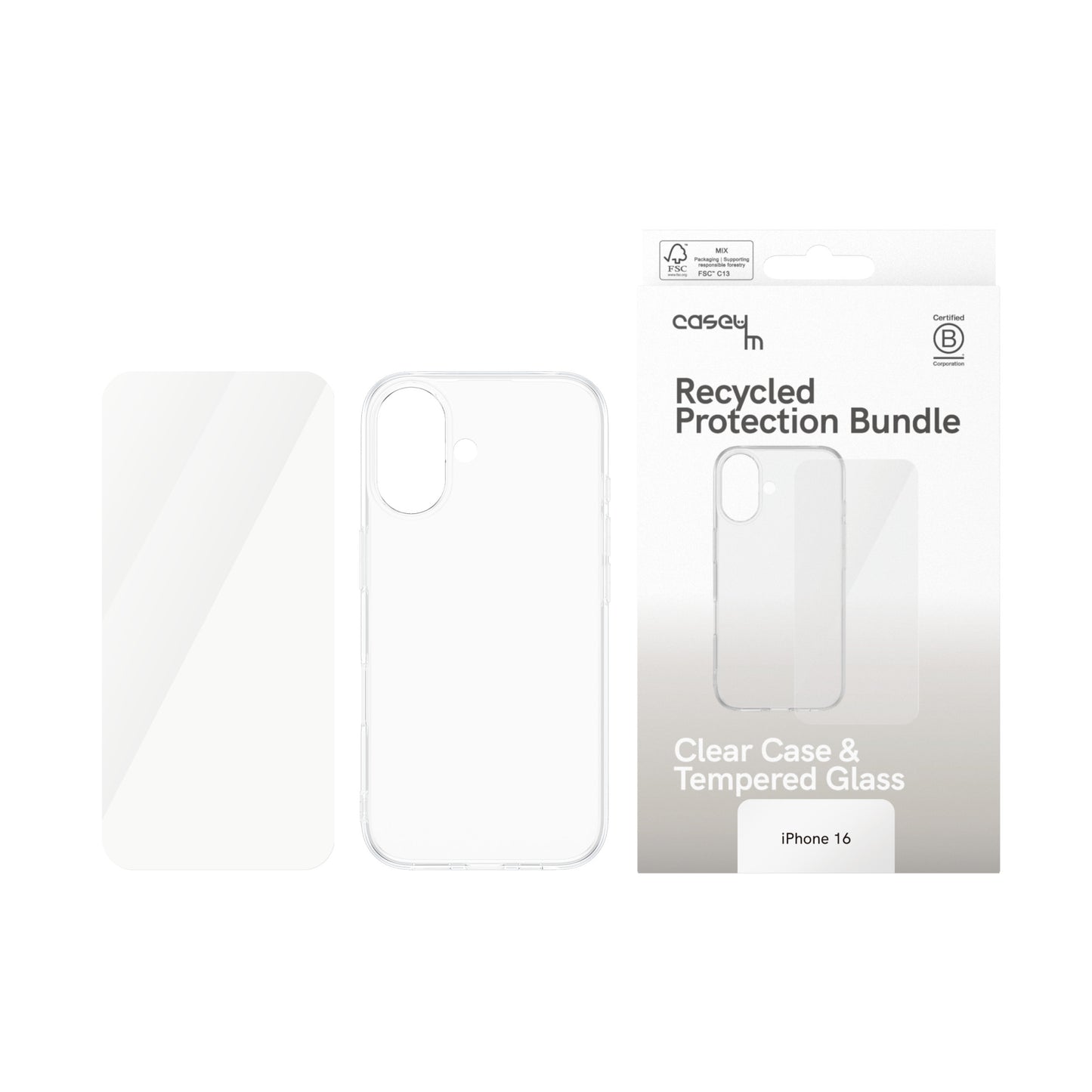 caseym Recycled Protection Bundle for iPhone 16, iPhone 16 Plus, iPhone 16 Pro and iPhone 16 Pro Max