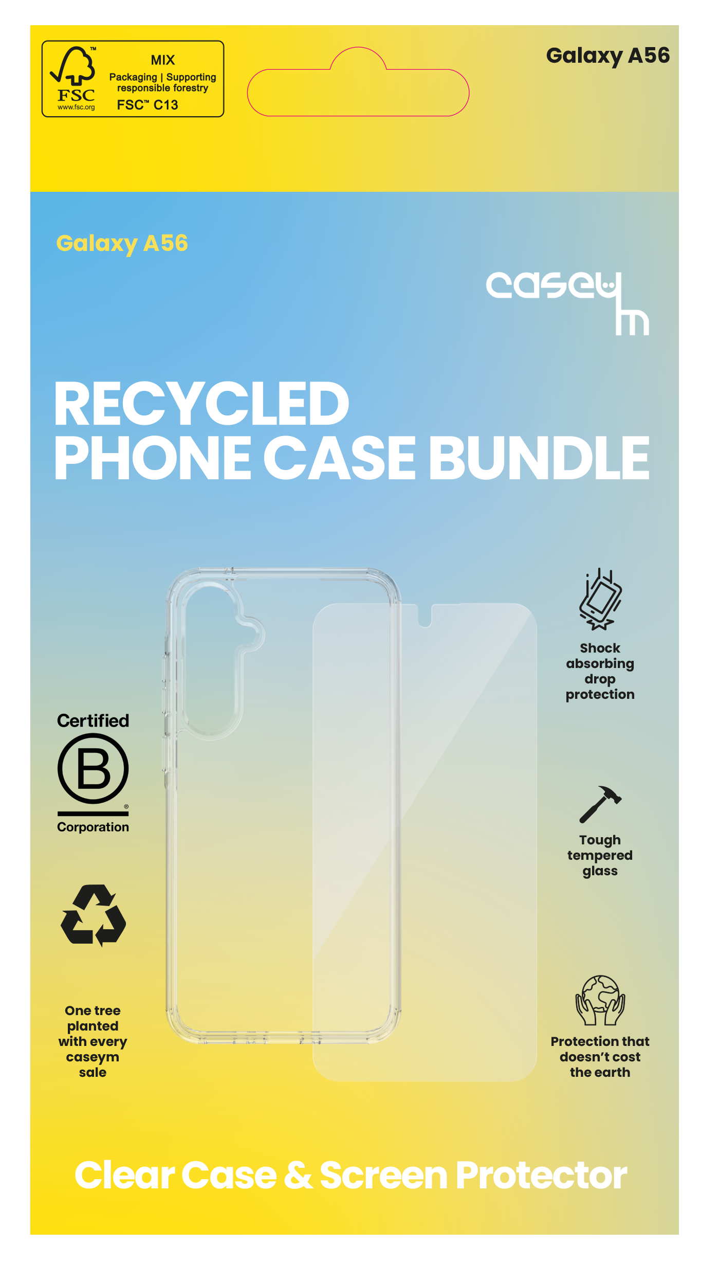 caseym Clear Recycled Protection Bundle for Galaxy A56