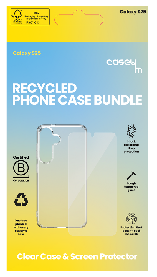 caseym Clear Recycled Protection Bundle For Galaxy S25 and Galaxy S25 Ultra