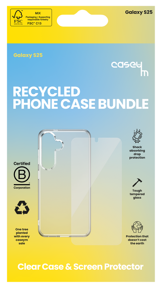 caseym Clear Recycled Protection Bundle For Galaxy S25 and Galaxy S25 Ultra