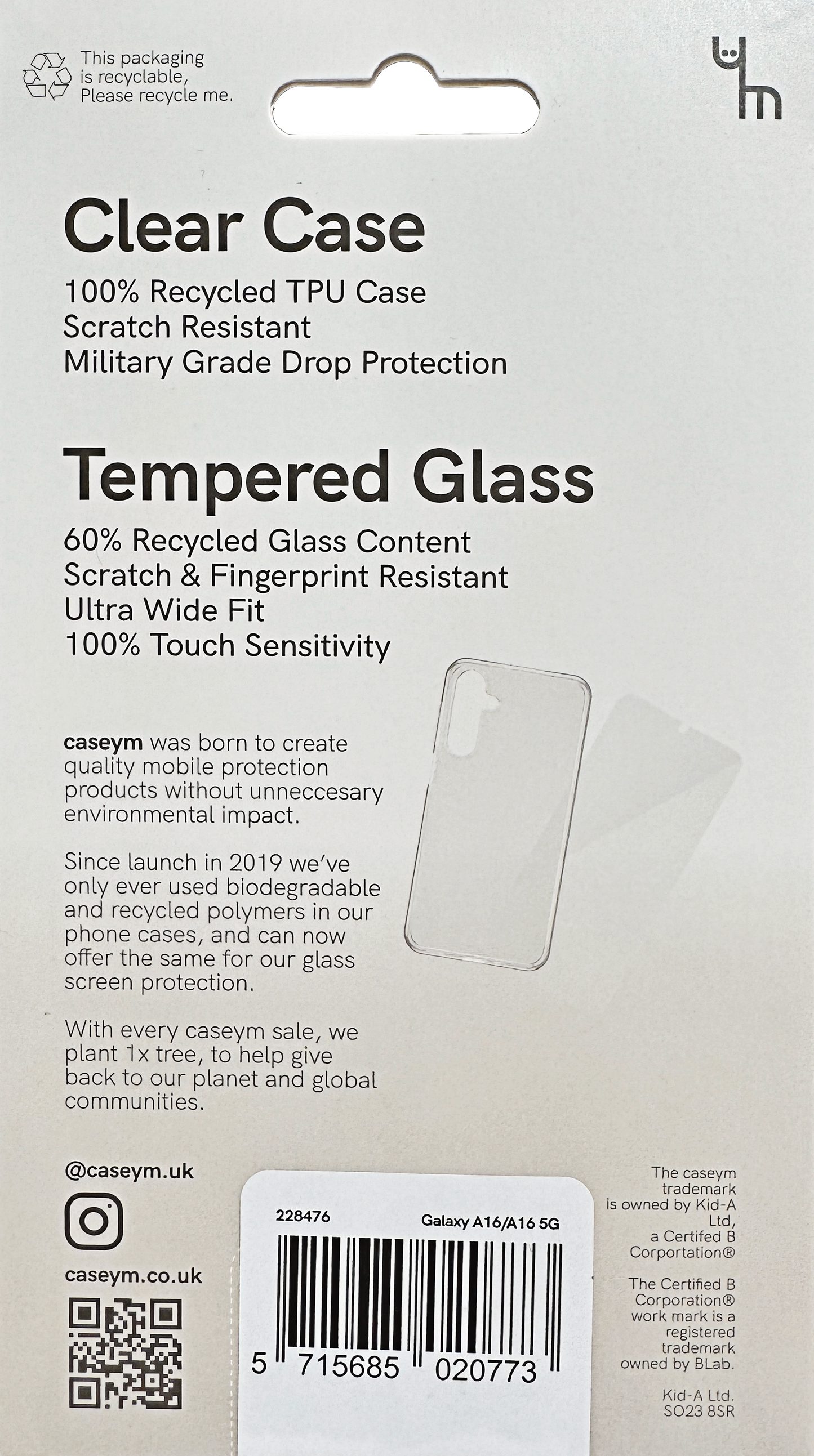 caseym Clear Recycled Protection Bundle for Galaxy A16