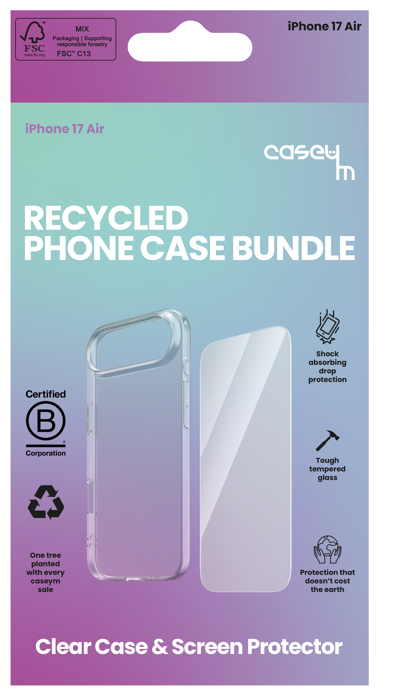 caseym Recycled Protection Bundle for iPhone 17, iPhone Air, iPhone 17 Pro and iPhone 17 Pro Max