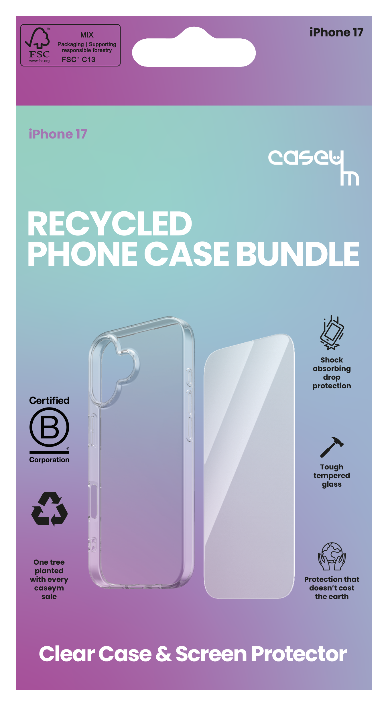 caseym Recycled Protection Bundle for iPhone 17, iPhone Air, iPhone 17 Pro and iPhone 17 Pro Max