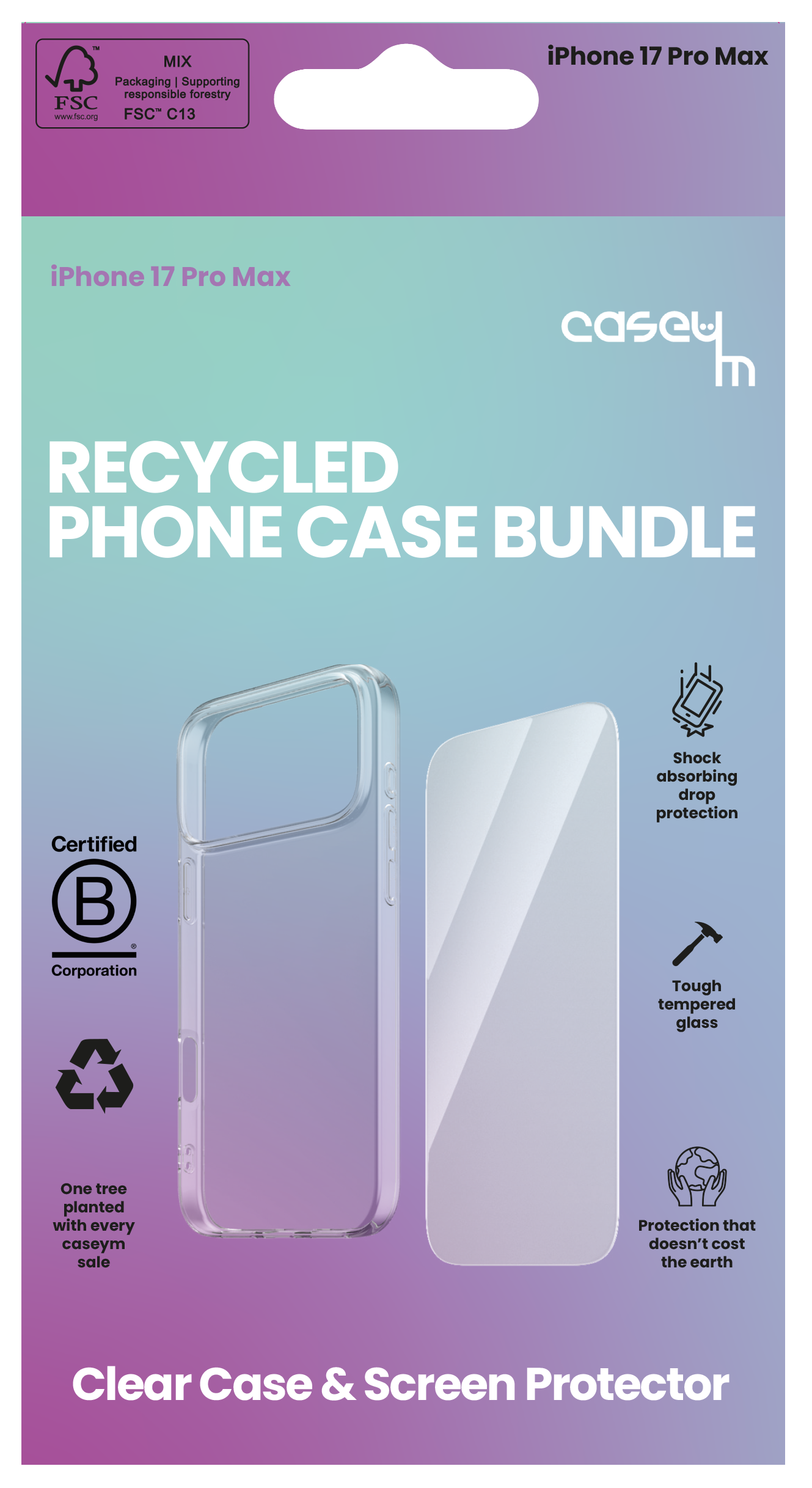 caseym Recycled Protection Bundle for iPhone 17, iPhone Air, iPhone 17 Pro and iPhone 17 Pro Max